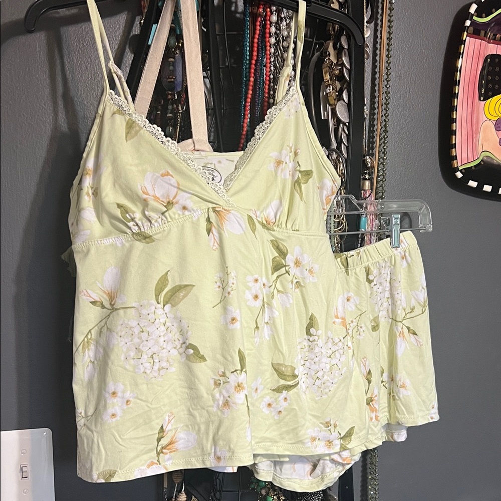 Laura Ashley Light Green Floral Camisole